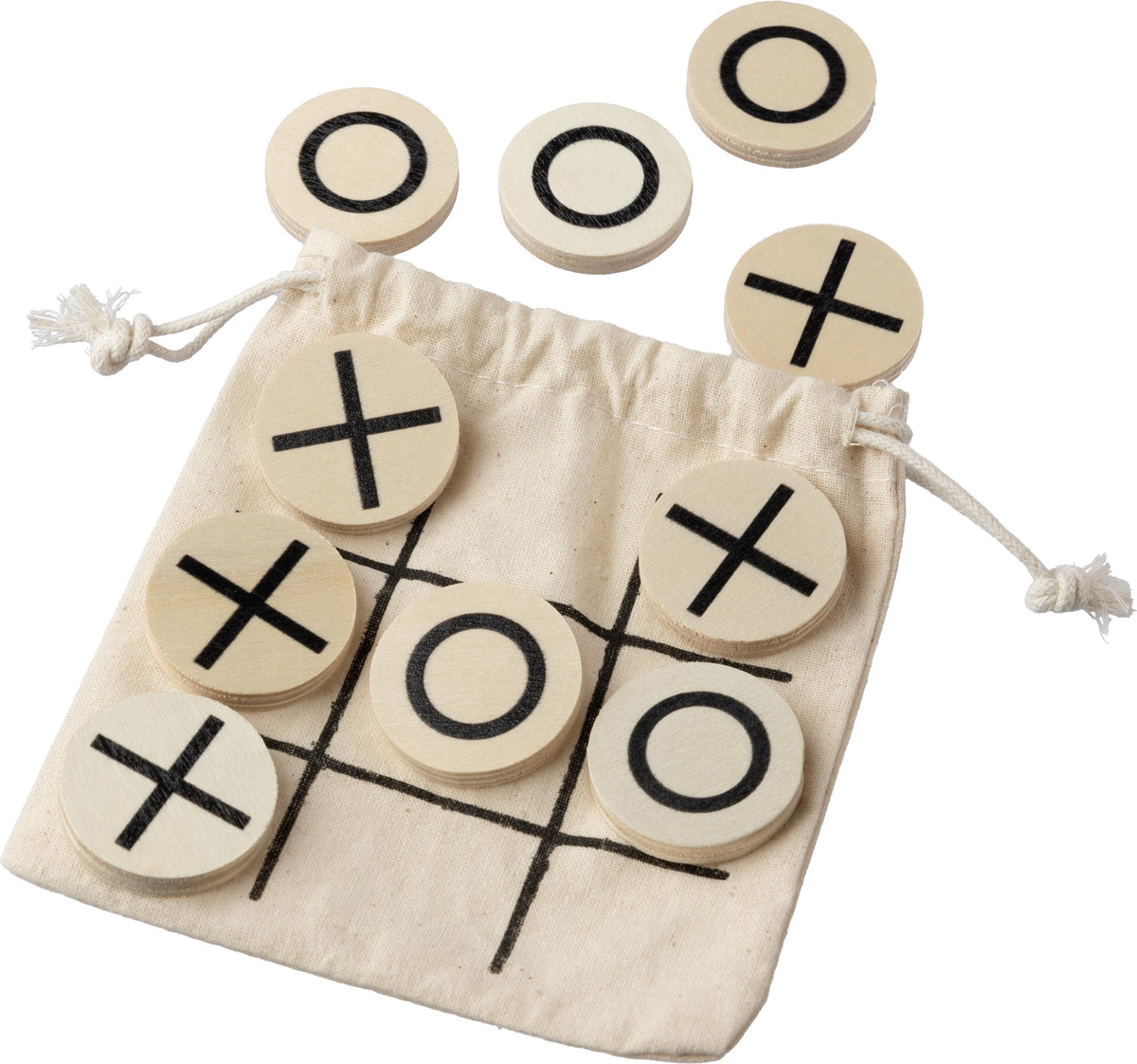 Tic Tac Toe | Trä | Bomullspåse