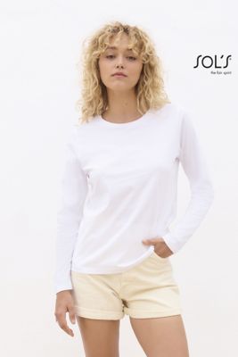 T-shirt - Dam långärmad med rund hals Monarch Women