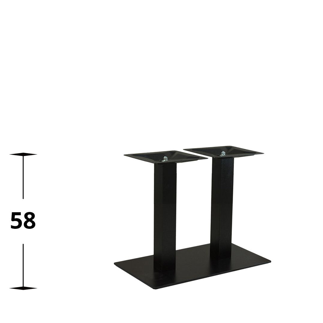 Bordsstativ Mora – Rektangulär, två pelare / Loungebord 58 cm