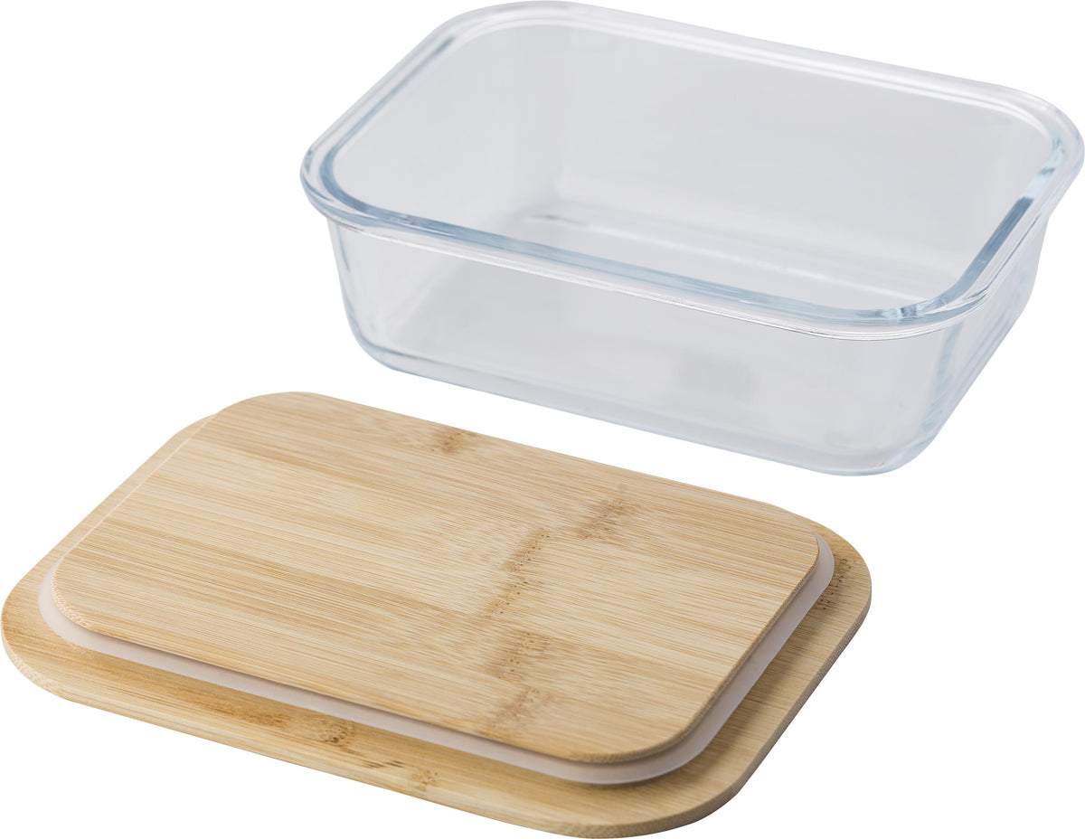 Matlåda Nicole | Glas | Lock av bambu | 900 ml