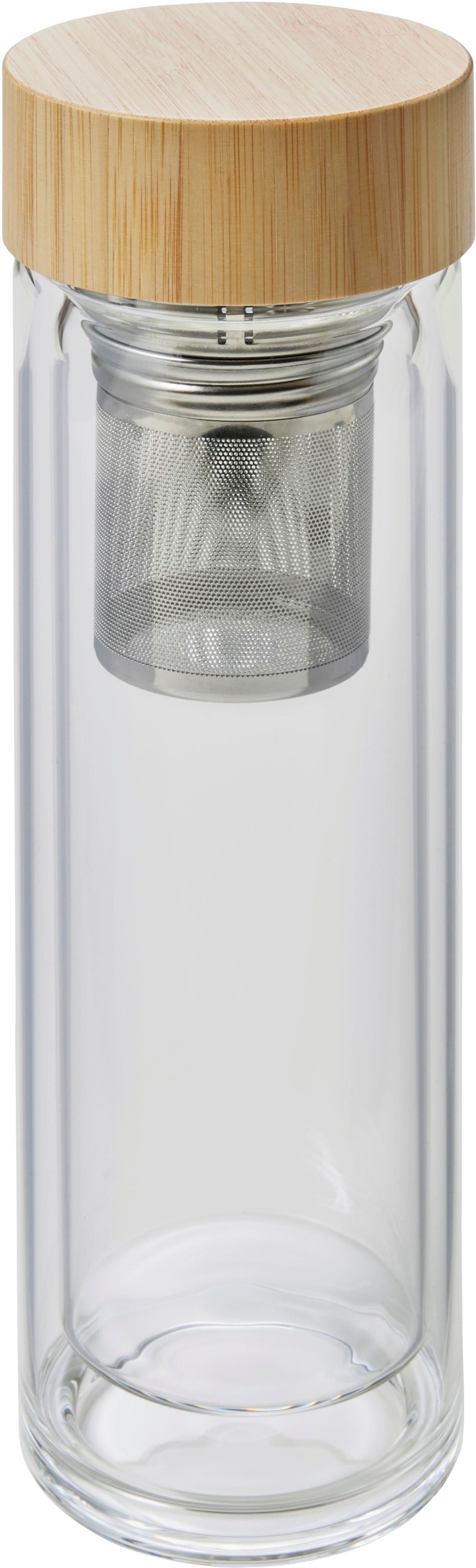Vicente-drickflaska | Glas | Bambulock | 420 ml