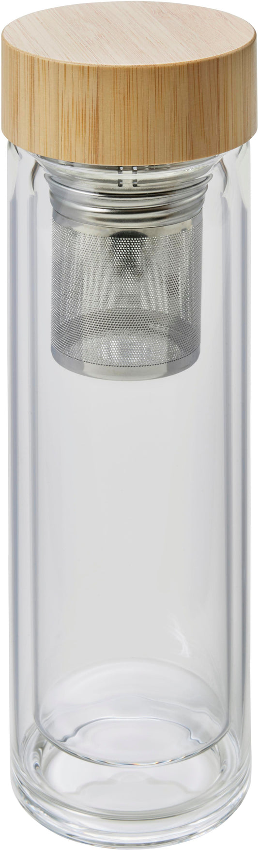 Vicente-drickflaska | Glas | Bambulock | 420 ml