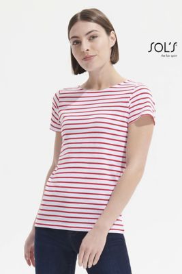 T-shirt - dam, Randig rund hals Miles Women