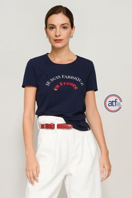 T-shirt - Dam, Tillverkad i Frankrike, rund hals Lola