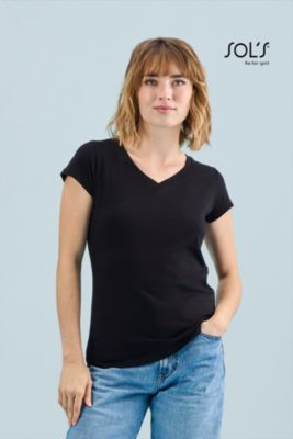 T-shirt - Dam V-ringad Moon