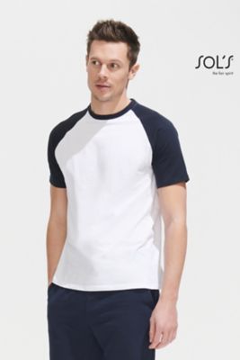 T-shirt, herr, tvåfärgad raglanärm, Funky