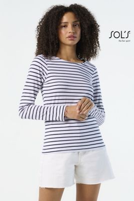 T-shirt, långärmad, randig, (MARINE WOMEN)