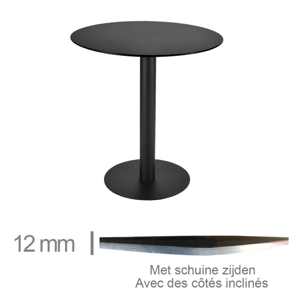 Restaurangbord Compact Svart rund
