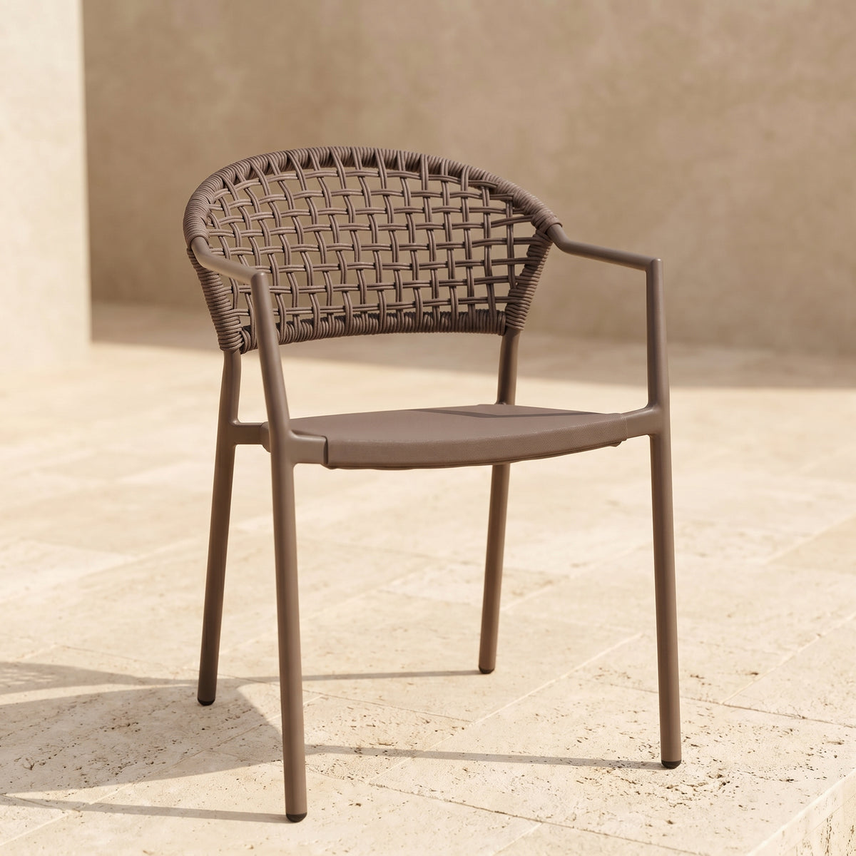 Repstol Olga – Taupe rutmönster