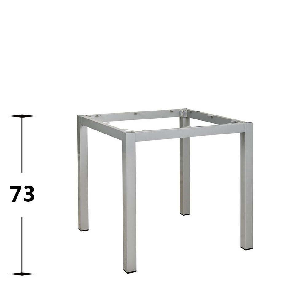 Utebordsstativ Borgholm – Silver / För skiva 80 x 80 cm