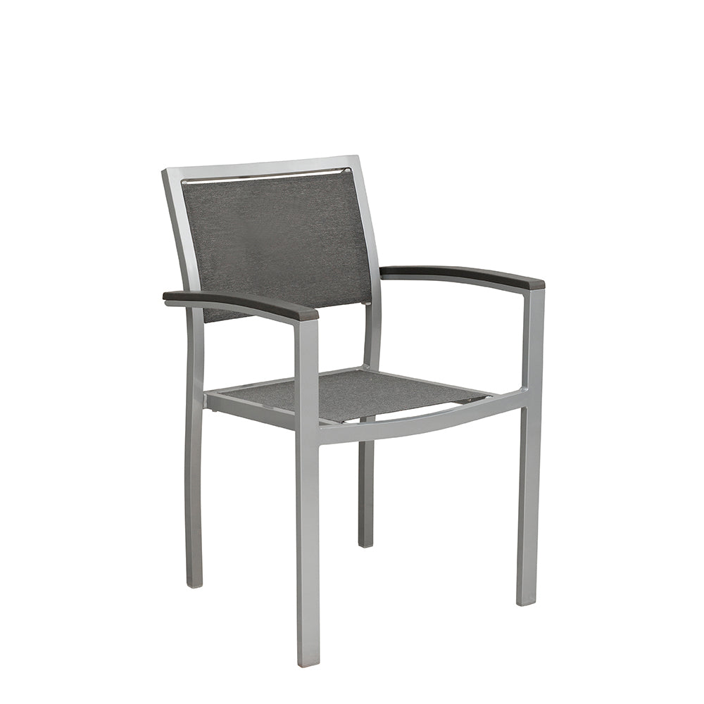 Utestol Vanja – Silver/melerad grå